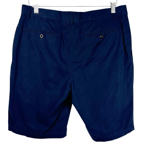 POLO RALPH LAUREN  Navy Blue Flat Front 10" inseam Cotton Shorts Men's 32 - Picture 3 of 6